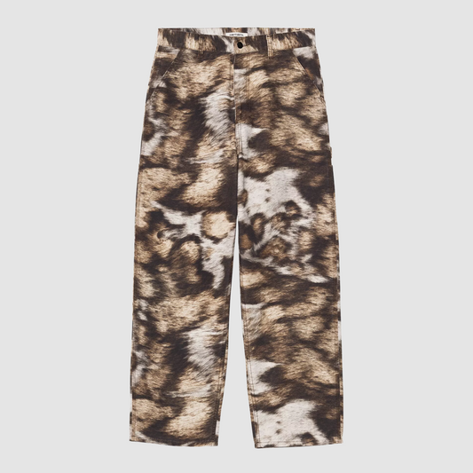 W' Brandon Single Knee Pant Wild Dog Print Stone Washed