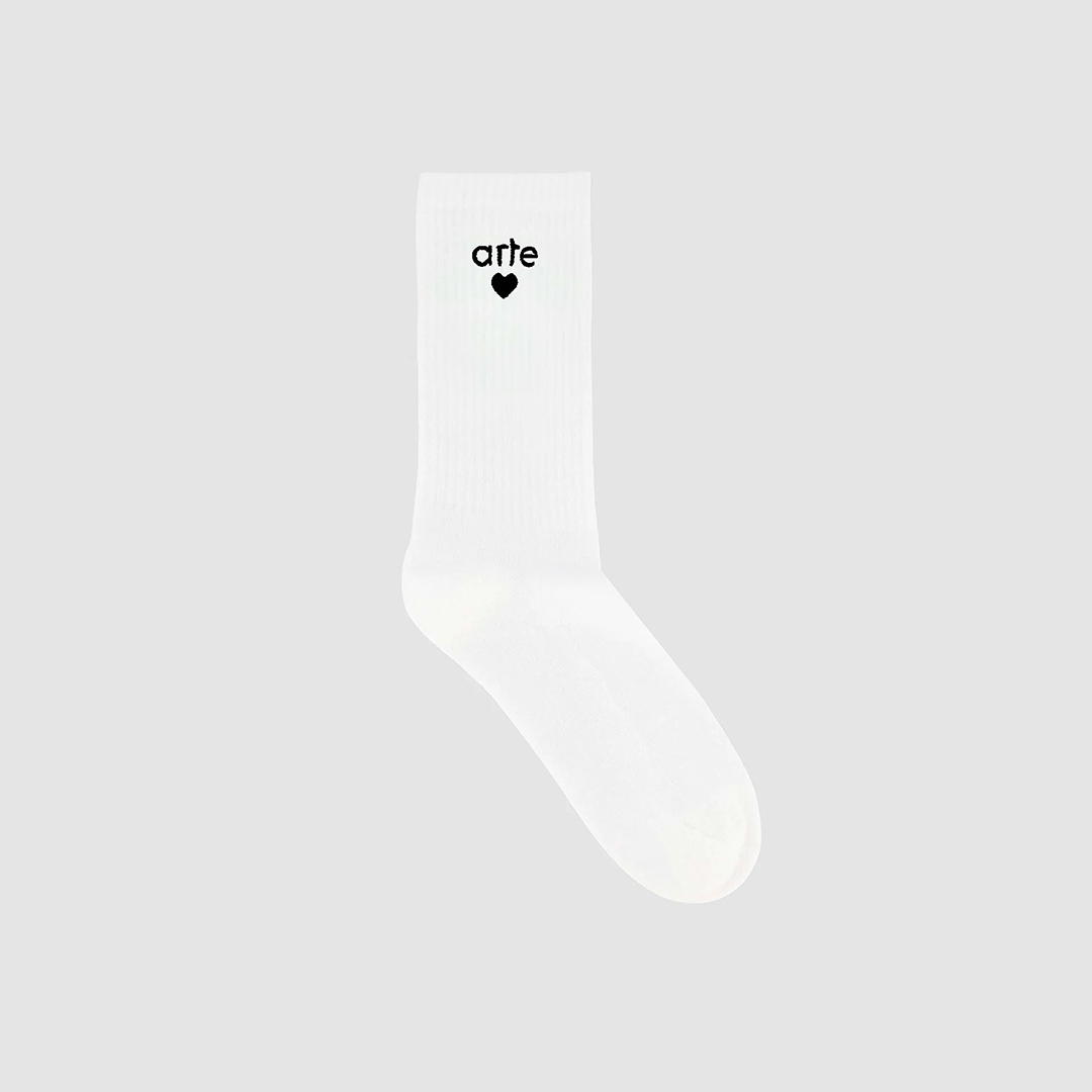 Basic Arte Heart Socks White