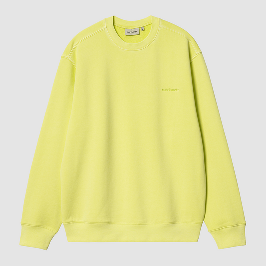 Duster Script Sweat Arctic Lime Garment Dyed
