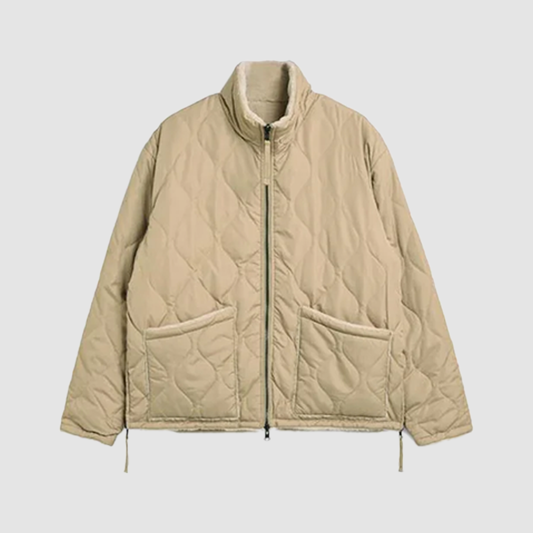 Military Reversible Hi Neck Down Jacket Coyote / Beige