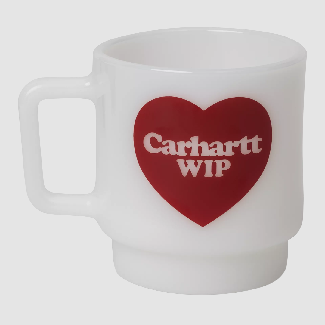 Heart Glass Mug White