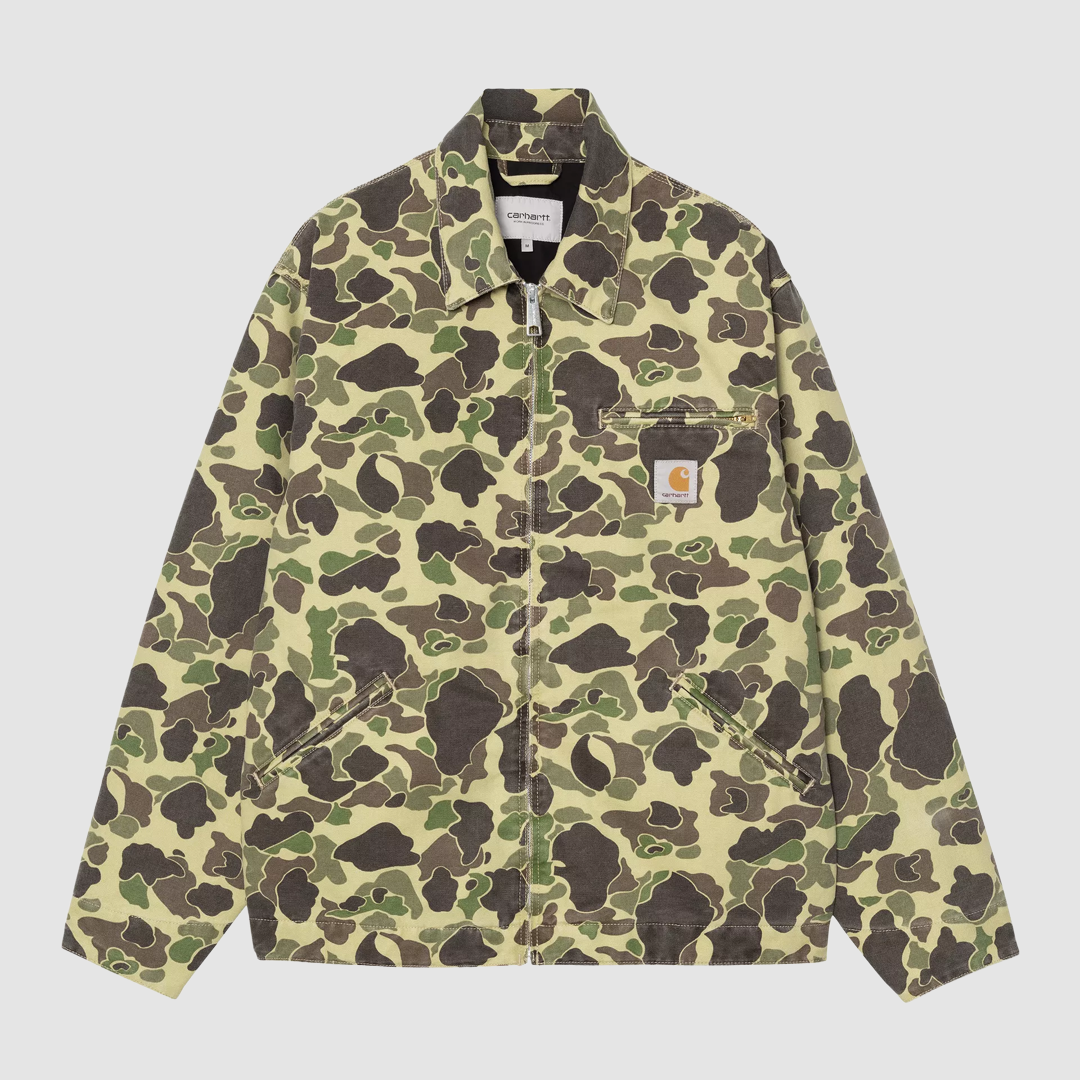 Duck Detroit Jacket Camo Green Stone Washed