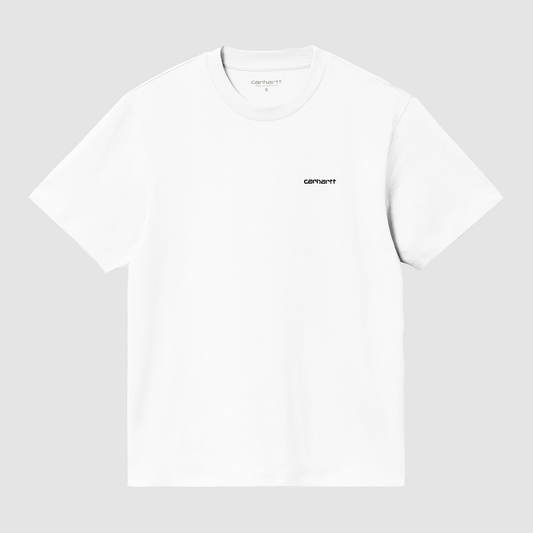 W' S/S Script Embroidery T-Shirt White / Black