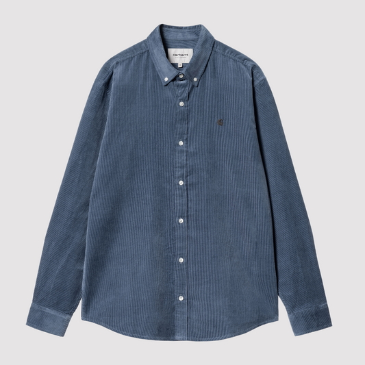 L/S Madison Fine Cord Shirt Hudson Blue / Black