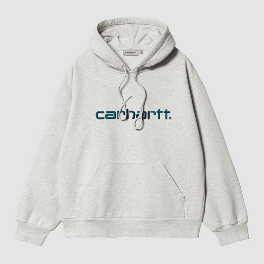 Hooded Carhartt Sweat Ash Heather / Duck Blue