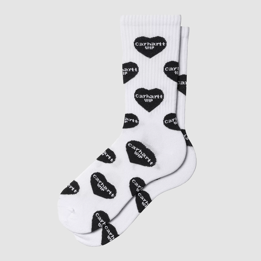 Heart Logo Socks Jacquard White