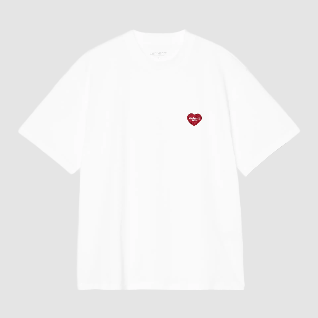 W' S/S Heart Patch T-Shirt White / Red