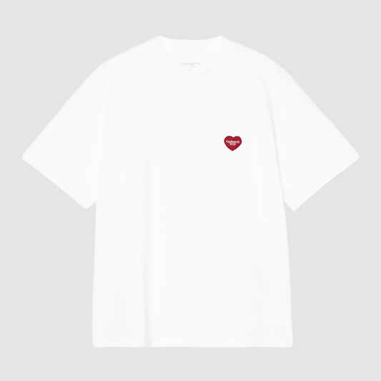 W' S/S Heart Patch T-Shirt White / Red