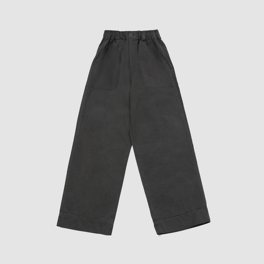 One Tuck Wide Fatigue Pants Charcoal