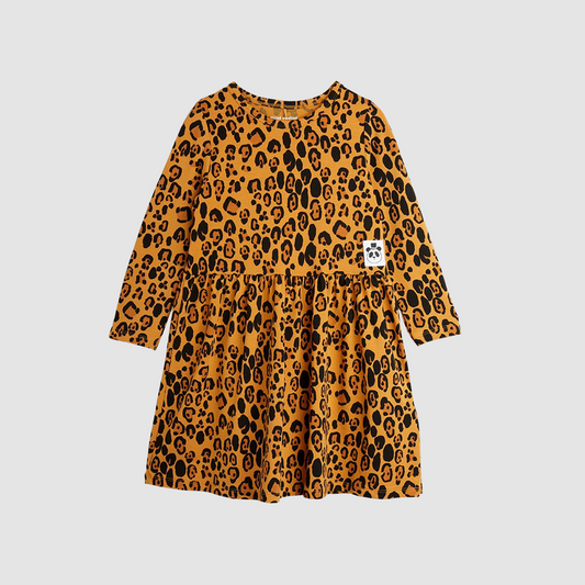 Basic Leopard LS Dress Beige