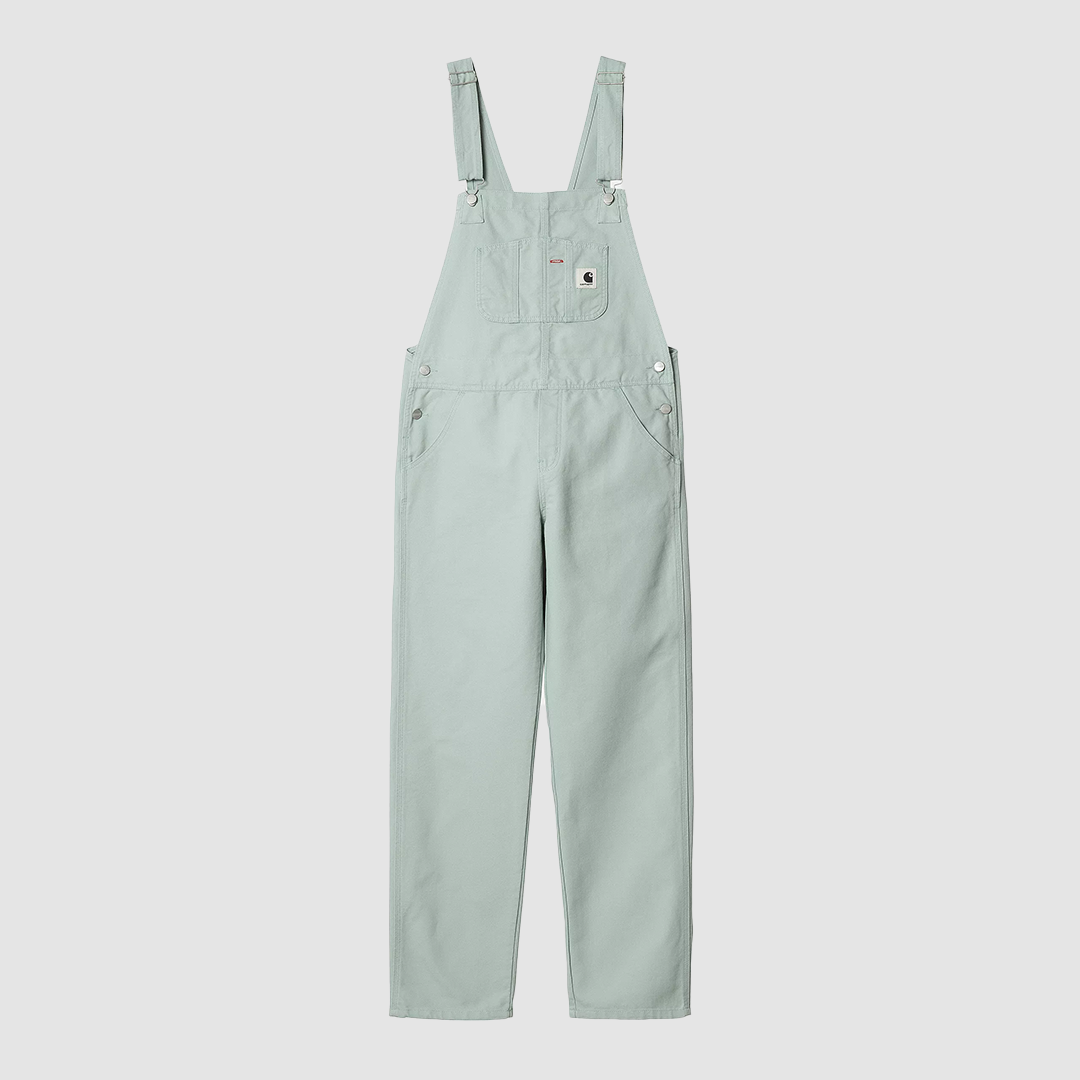 W' Bib Overall Straight Frosted Green Rinsed