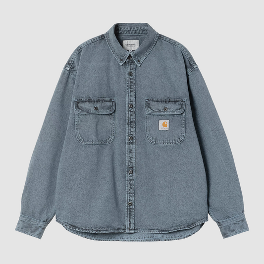 Tigan Shirt Jacket Black / Blue Fog Garment Dyed