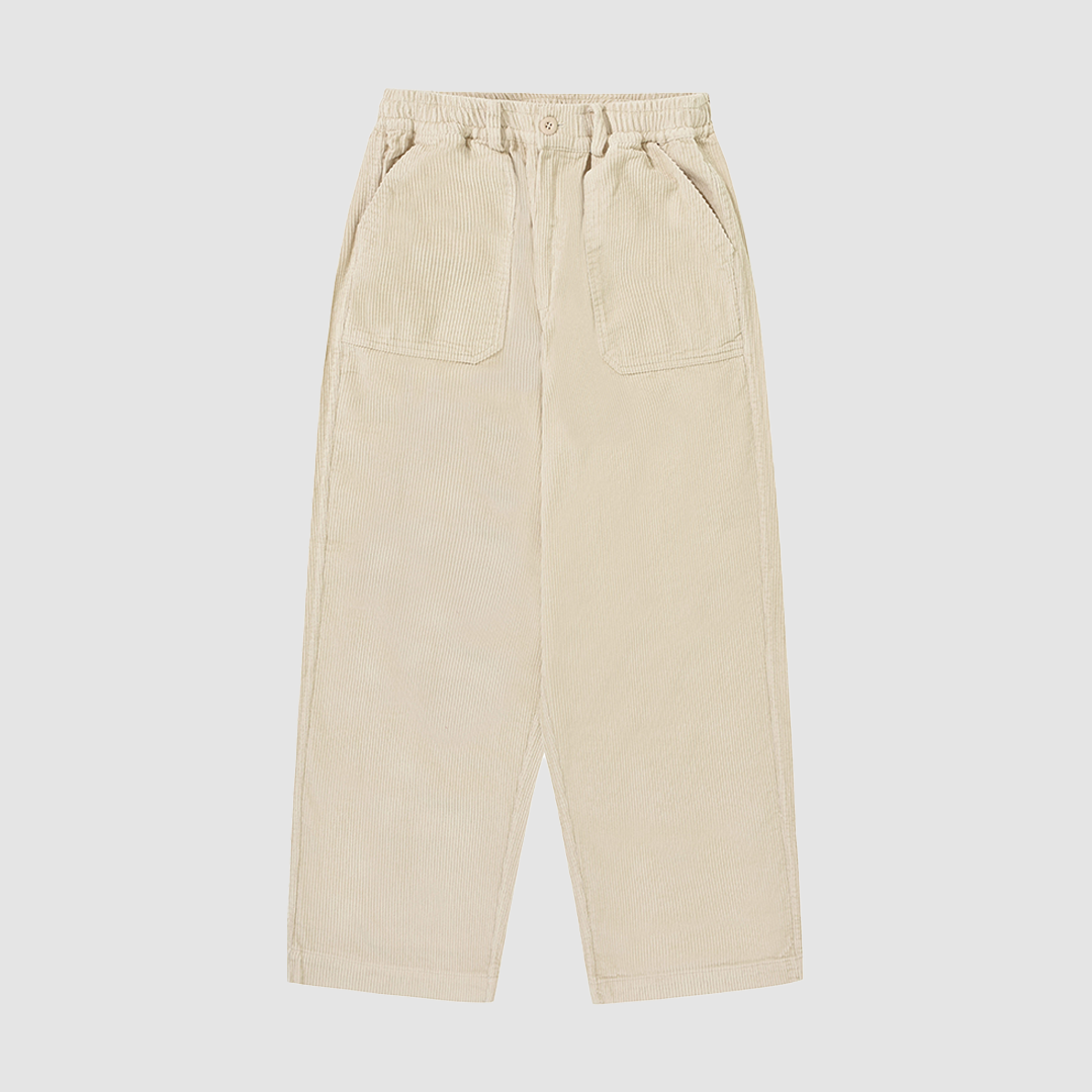 One Tuck Fatigue Corduroy Pants Cream