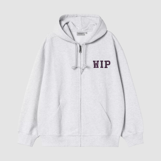 Hooded Mini Wip Sweat Jacket Ash Heather Stone Washed
