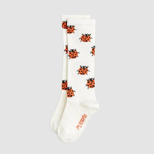 Ladybugs Knee-High Socks White