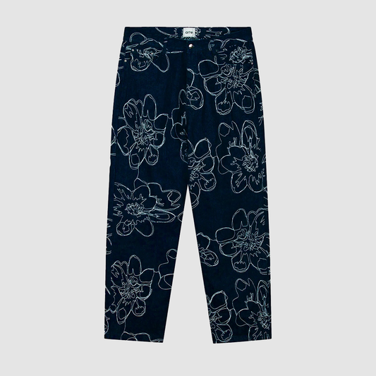 Flower Stitch Pants Navy