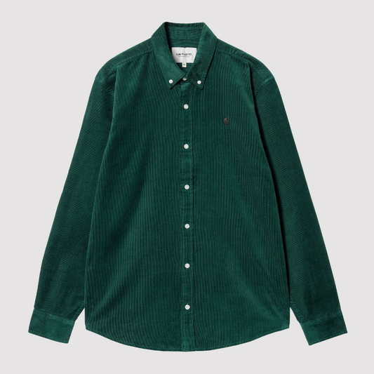 L/S Madison Fine Cord Shirt Chervil / Black
