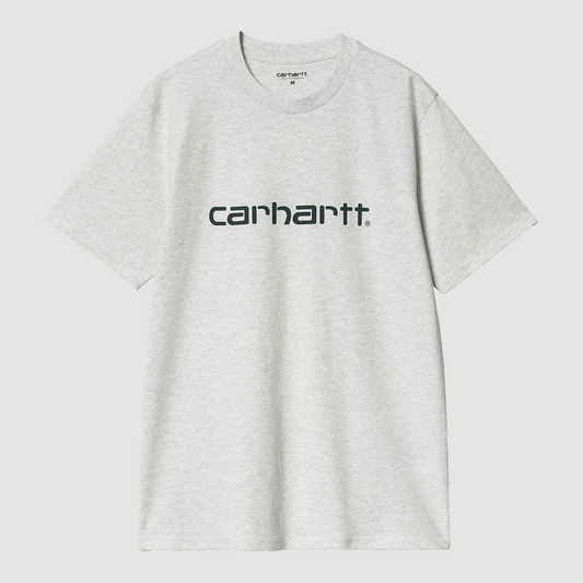 S/S Script T-Shirt Ash Heather / Duck Blue