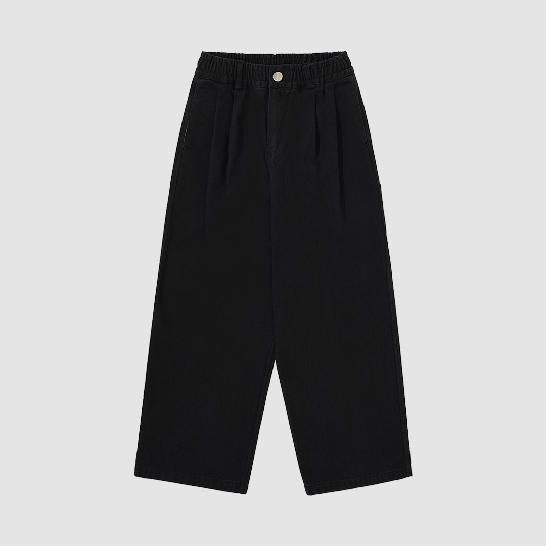 Two Tuck Wide Kation Pants Black
