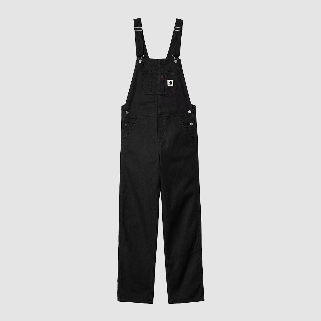 W' Bib Overall Straight Black Rinsed