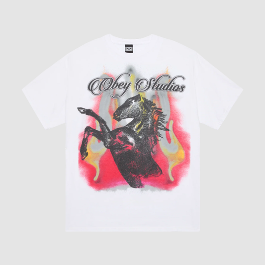 Obey Studios Horses SS T-Shirt White