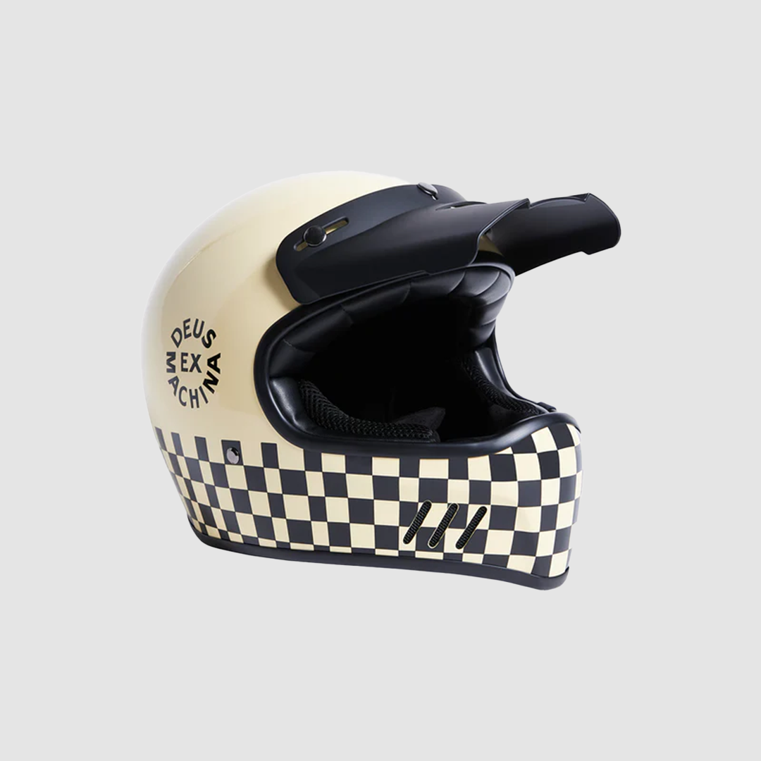 Checker Helmet Vintage White