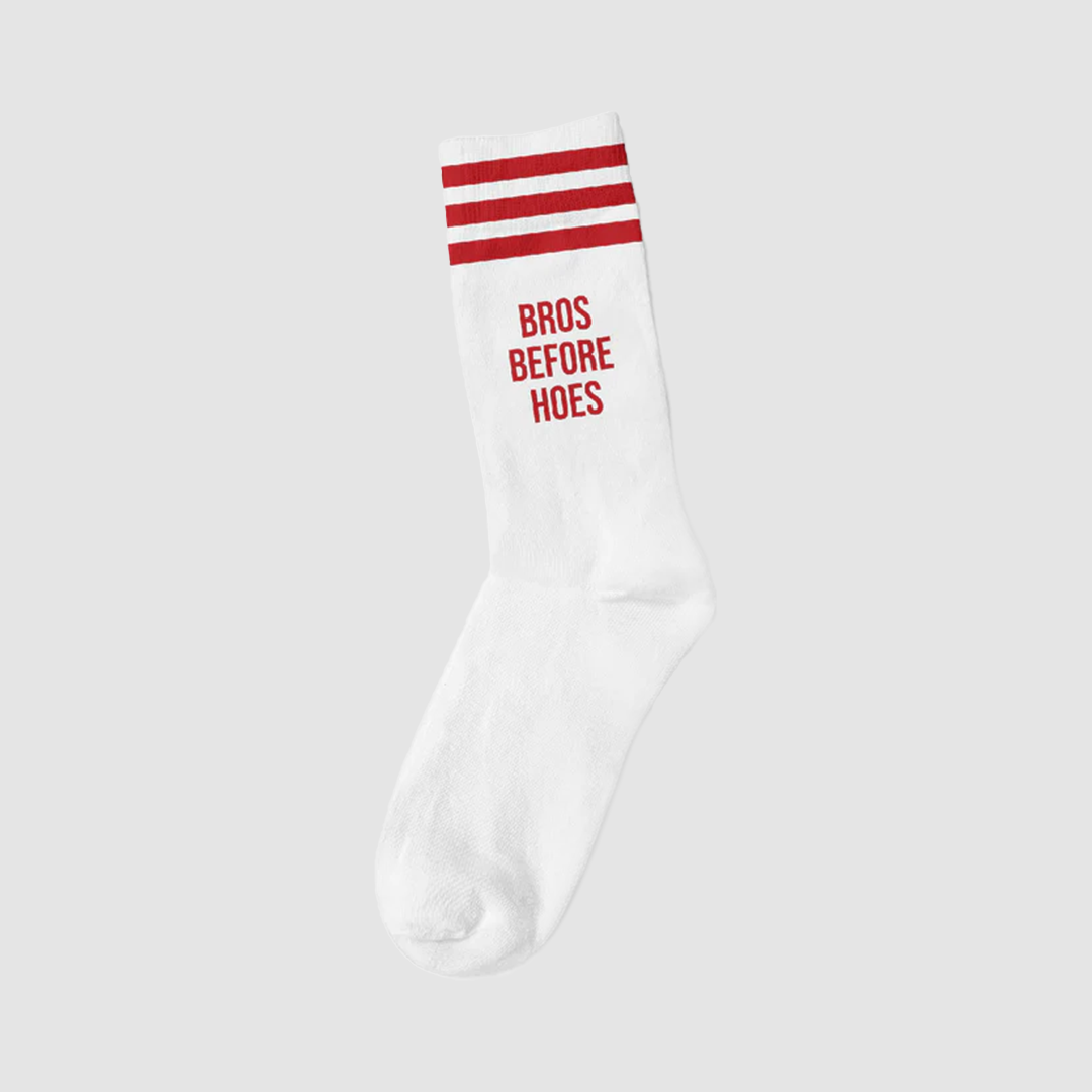 Bros Before Hoes Red / White Socks