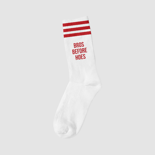 Bros Before Hoes Red / White Socks