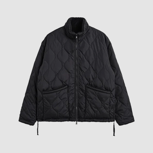 Military Reversible Hi Neck Down Jacket Black / Black