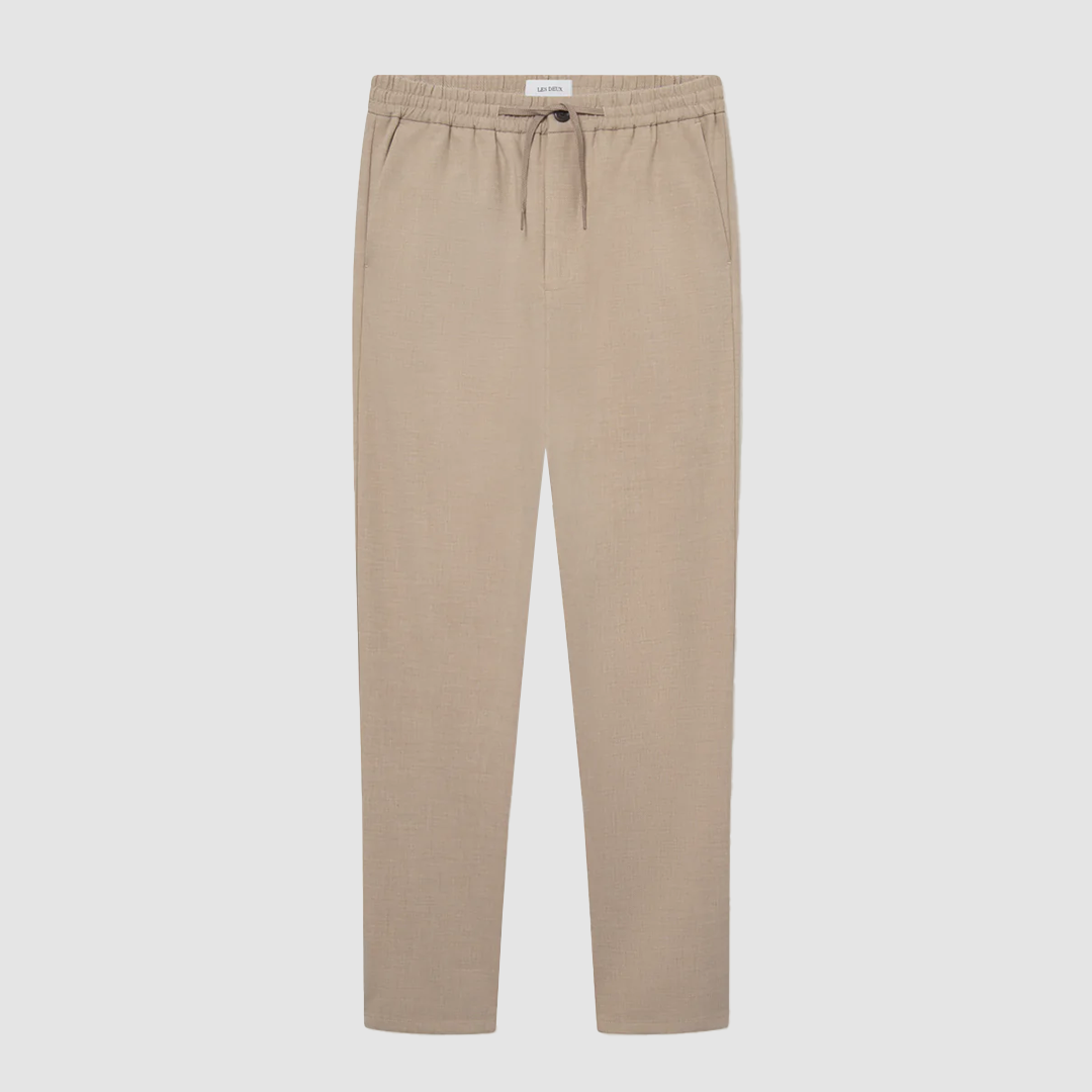 Como Tapered Textured Drawstring Pants Dark Sand