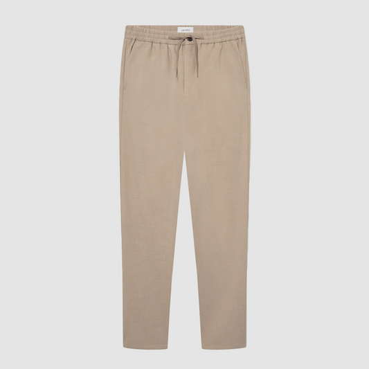 Como Tapered Textured Drawstring Pants Dark Sand