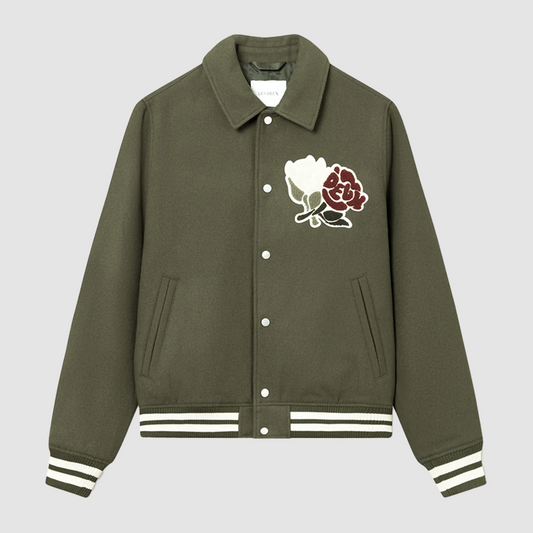 Felipe Varsity Wool Jacket Olive Night