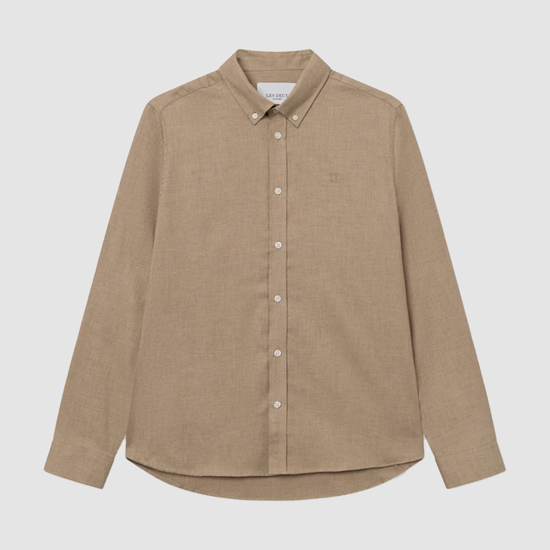 Desert Reg Shirt Dark Sand Melange