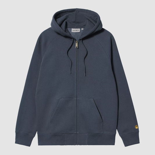 Hooded Chase Jacket Dusky Blue / Gold