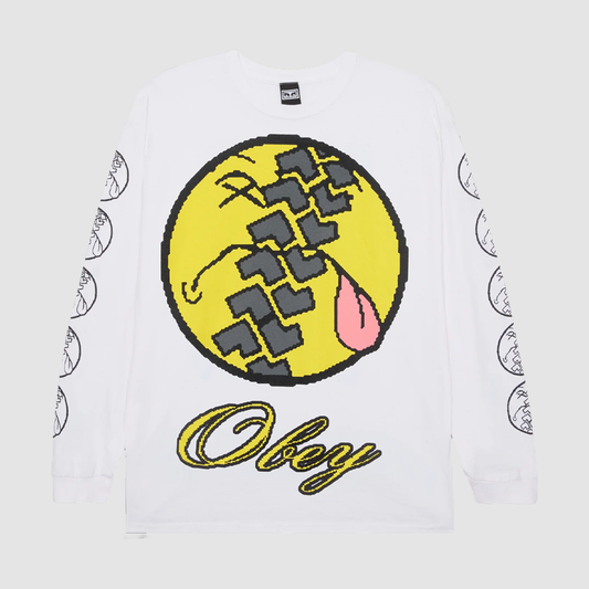 Obey Smile Tire LS T-Shirt White