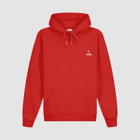 Heart Logo Hoodie Red