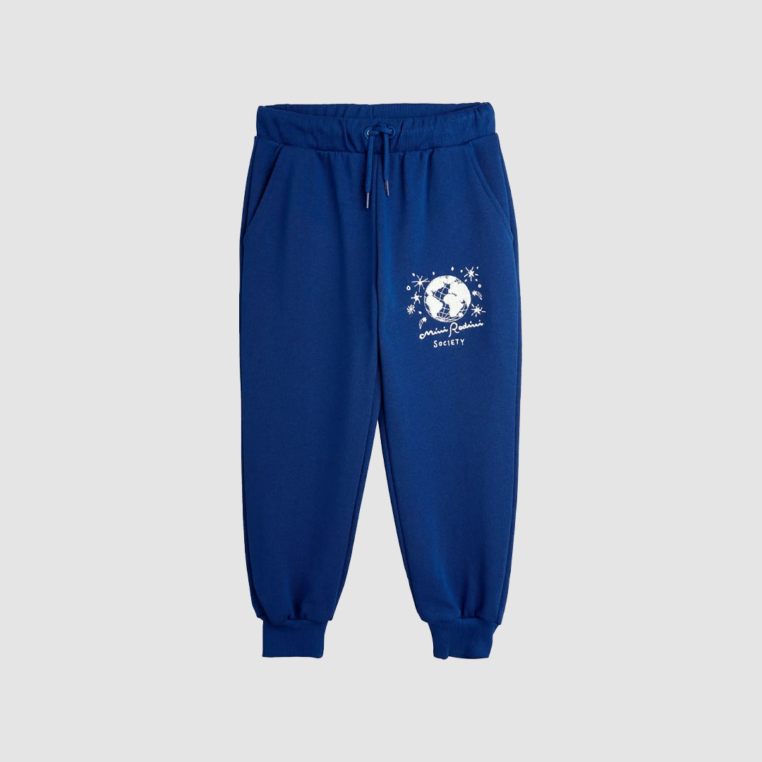 Mini Rodini Society Emb Sweatpants Blue