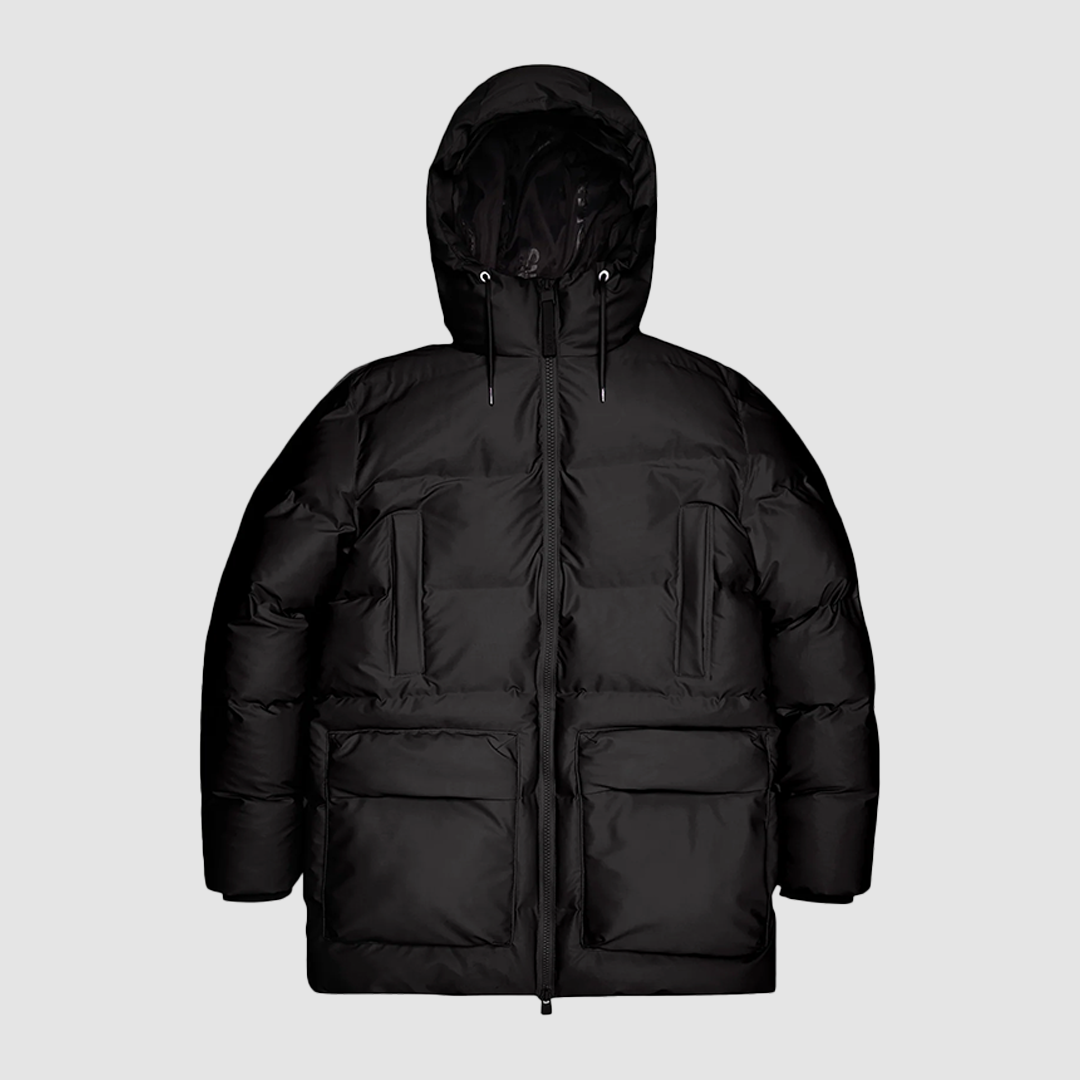 Alta Long Puffer Cargo Jacket Black