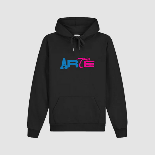 Duo Print Logo Hoodie Black