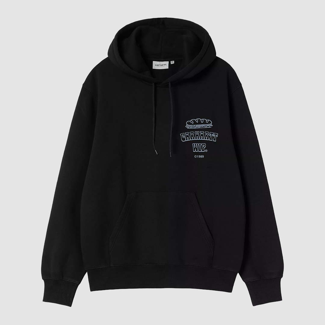 Hooded Sandwich Sweat Black / Blue Fog