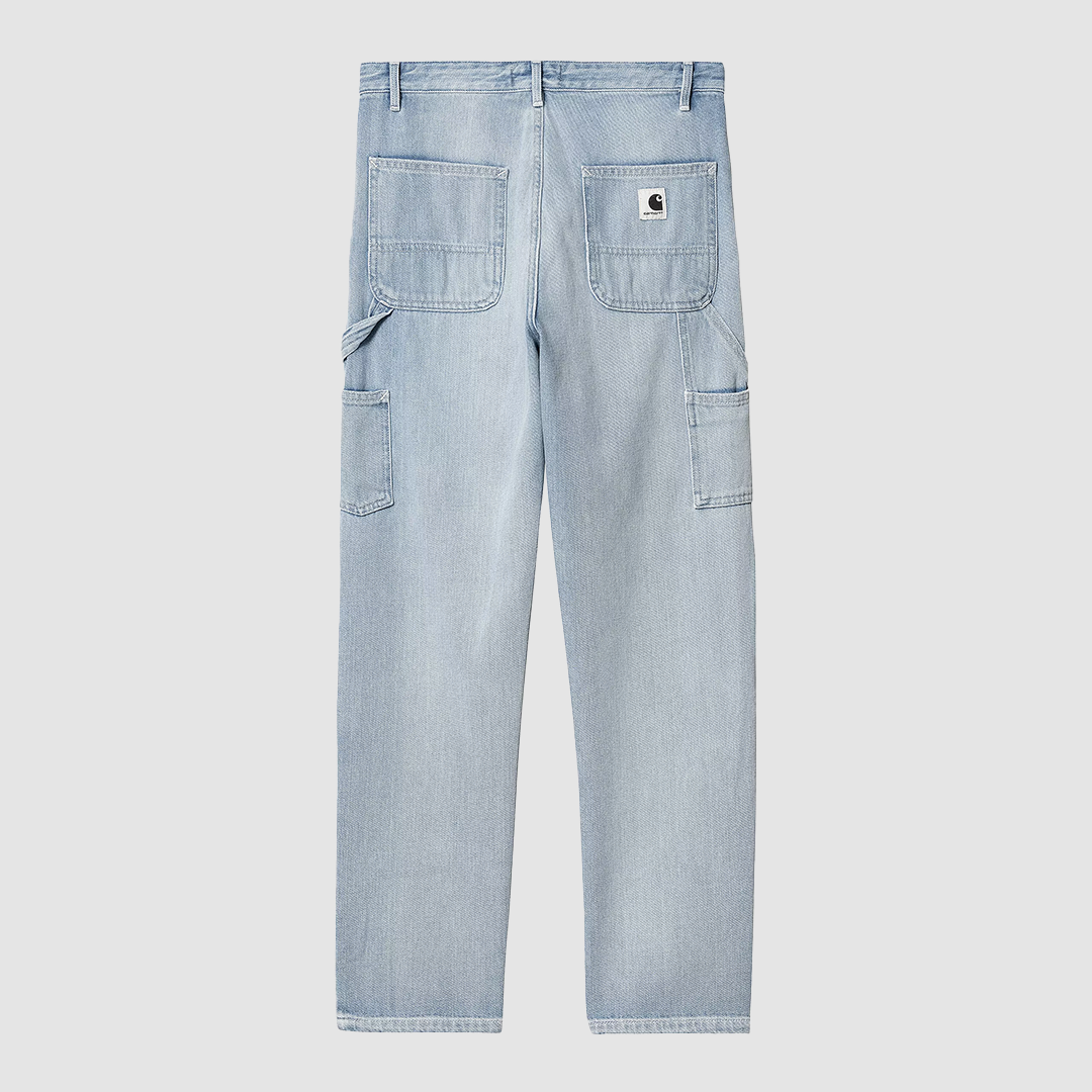 W' Pierce Pant Straight Blue Light Stone Washed