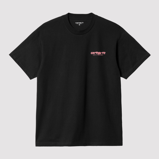 S/S Ink Bleed T-Shirt Black / Pink