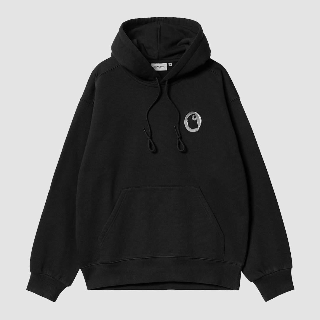 Hooded Charm Link Sweat Black / Silver Stone Washed