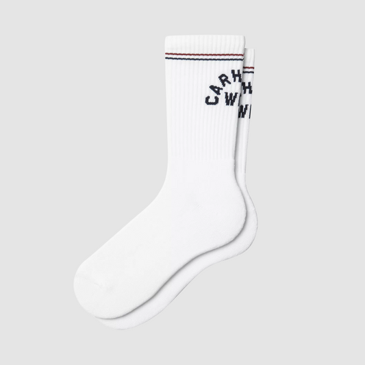 Arch Script Socks White / Dark Navy