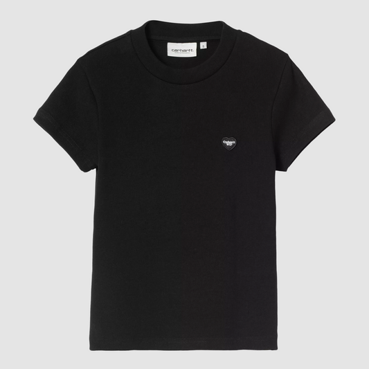 W' S/S Small Heart Patch T-Shirt Black / Black