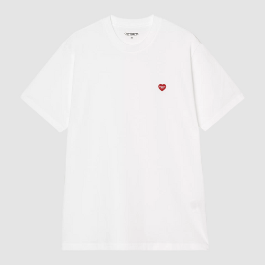S/S Small Heart T-Shirt White / Red