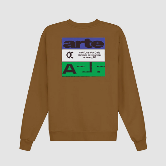 Tricolor Serial Crewneck Brown