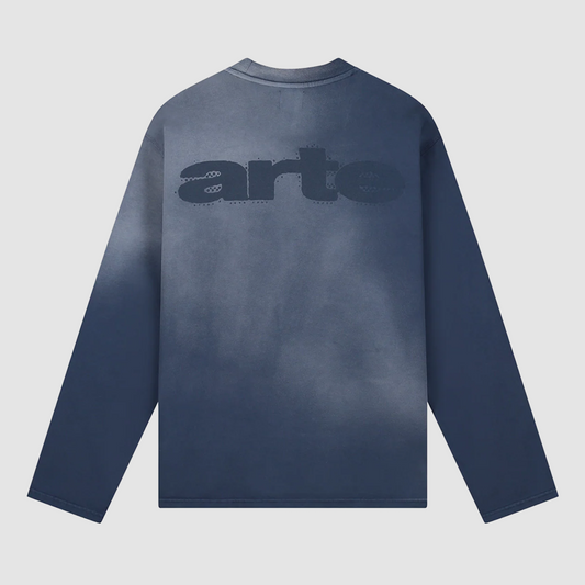 Stencil Sunfade LS T-Shirt Navy