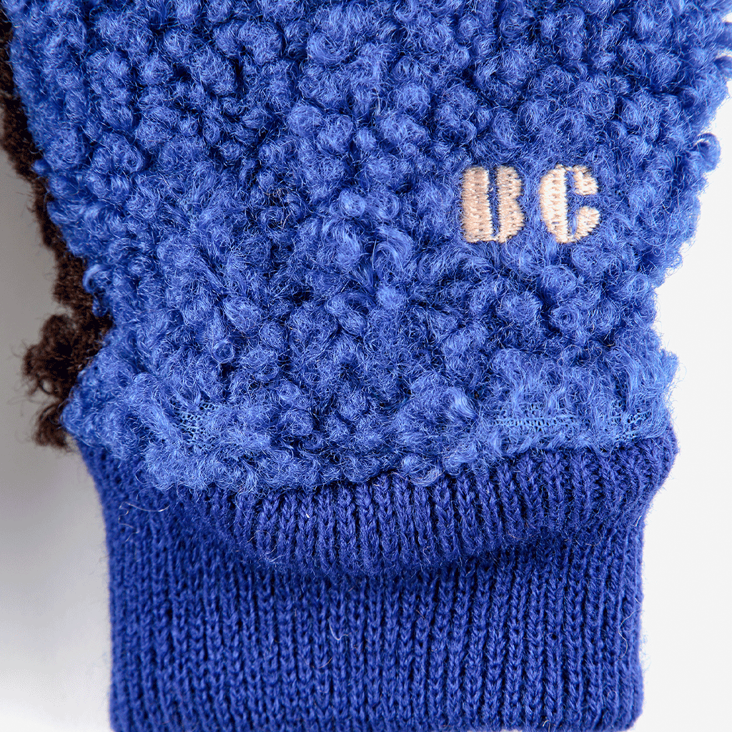 B.C. Color Block Blue Sheepskin Gloves
