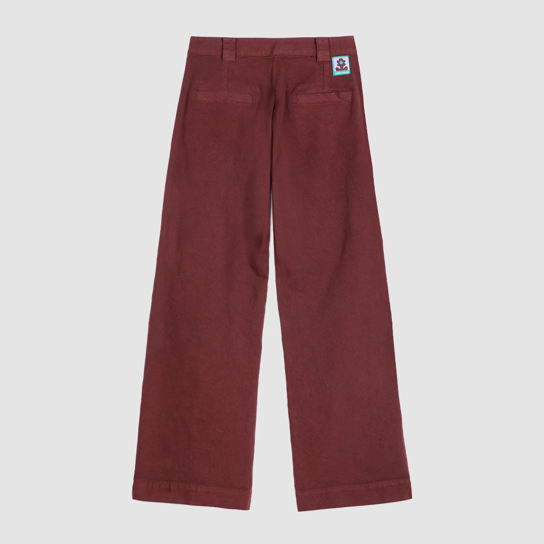 Pleated Twill Wide-Leg Pants